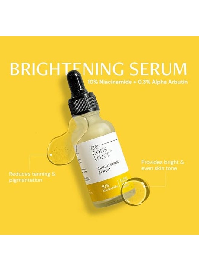 Deconstruct Brightining Serum & Hydrating Serum|Deconstruct Daily Glow Combo | 10% Niacinamide & 0.3% Alpha Arbutin and 2% Hyaluronic Acid & 1% Niacinamide | For All Skin Types | 30ml each | Pack of 2 - Image 4